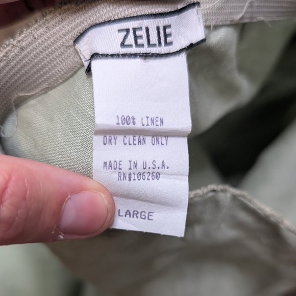 Zelie Linen Sage Vintage Fall/Spring Maxi Skirt with Lace Detail Size Large - Picture 12 of 12